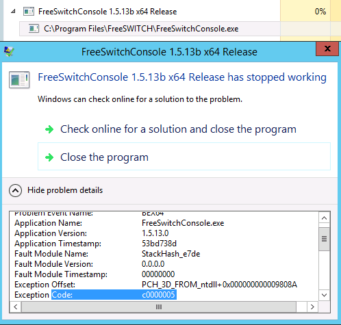 FreeSwitch crash with more than million SIP calls