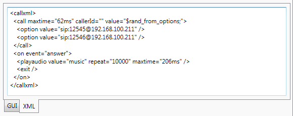 CallXML editing
