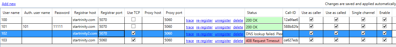 UAC Registrations