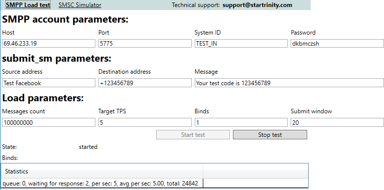 StarTrinity SMPP Test Tool Software